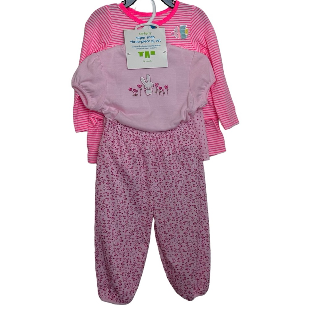 Carters 24M 2T Baby Girl Bunny‎ & Fish Outfits Pants Set Short Set 2 Outfits NWT